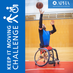 Keep It Moving Challenge, man playing wheelchair basketball